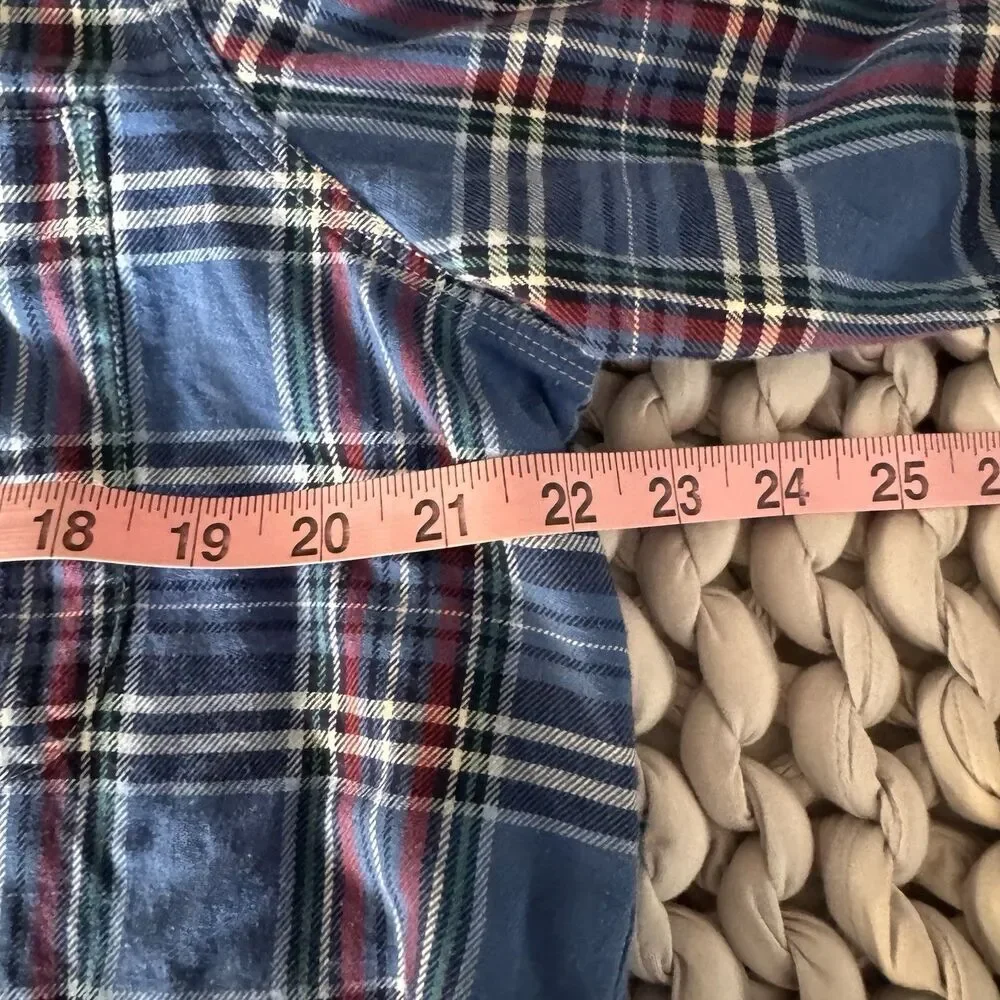 LRL Ralph Lauren Jeans Co. Women's XL Blue Plaid Long Sleeve Button Up Shirt - Picture 5 of 6